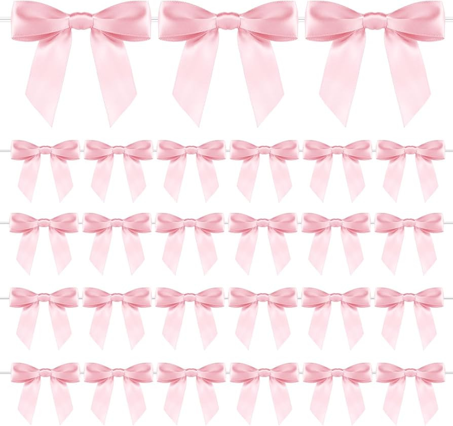 50pcs Twist Tie Bows, Gift Wrap Bows Ribbon Bows Mini Bow for Wedding Party Bridal Shower Teacher... | Amazon (CA)