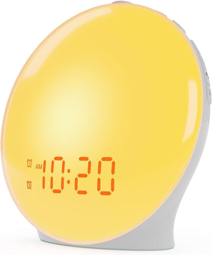 Wake Up Light Sunrise Alarm Clock for Kids, Heavy Sleepers, Bedroom, with Sunrise Simulation, Fal... | Amazon (US)