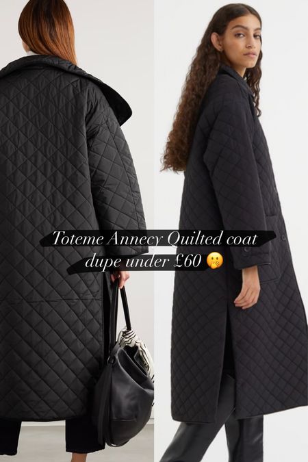 Stop what you’re doing ✋🏼 I have found the perfect Toteme Annecy quilted coat dupe in stock in all sizes for under £60; get yours before it sells out!

Linking the real deal too if you wanted to get an investment coat for your autumn capsule wardrobe!

Padded coat - quilted coat - quilted jacket - Toteme dupe - H&M - H&M coat - long coat - black coat - autumn wardrobe staple - fall wardrobe essential 

#hm #paddedcoat #quiltedcoat #designerdupe 

#LTKstyletip #LTKSeasonal #LTKunder100