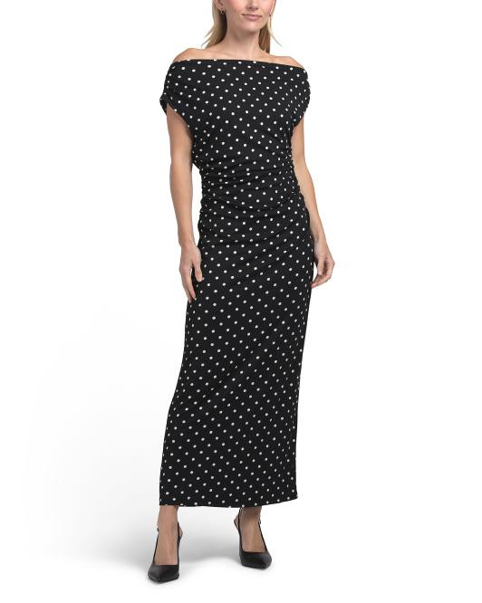 Asymmetrical Polka Dot Midi Dress | TJ Maxx