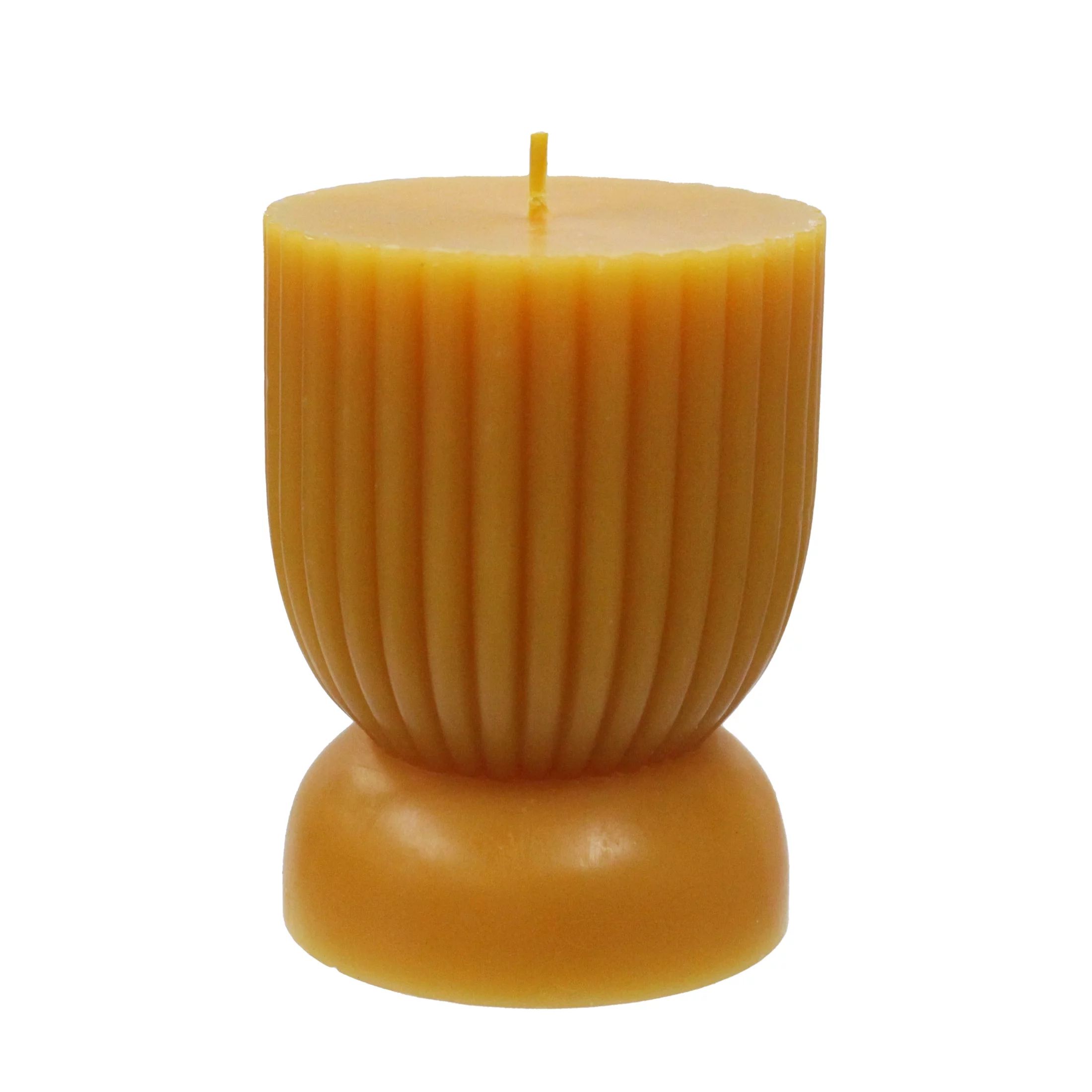 Better Homes & Gardens Unscented Ribbed Pillar Candle, 3x4 inches, Orange | Walmart (US)