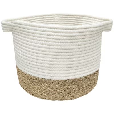 allen + roth Rope and sea grass 12-in W x 9.5-in H x 12-in D Beige and Natural Sea Grass Basket L... | Lowe's