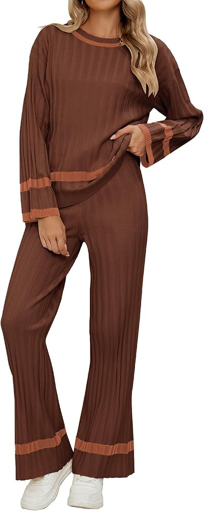 luvamia Lounge Set for Women Knit 2 Piece Outfit Trendy Fall Matching Sets Sweater Loungewear Set... | Amazon (US)