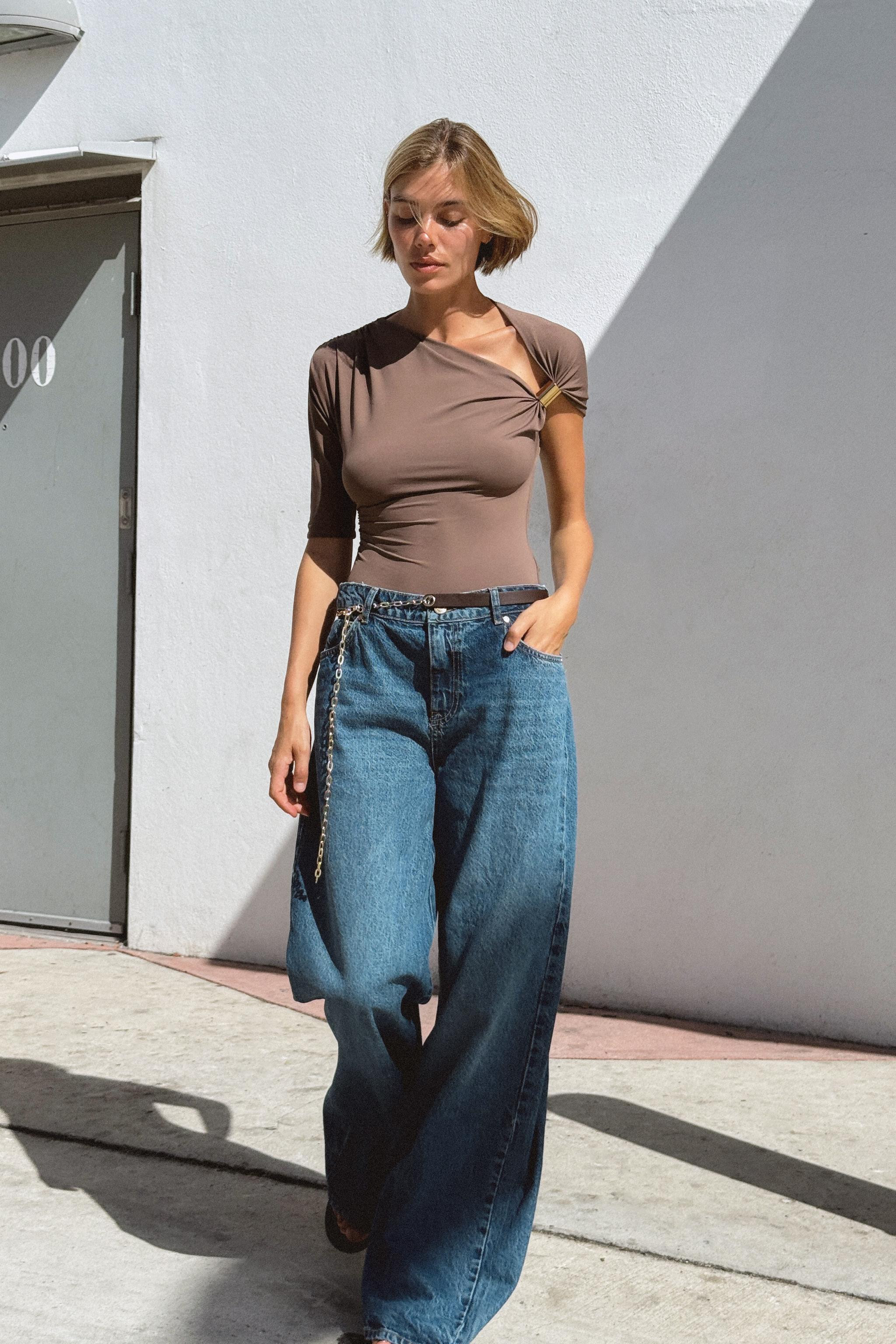 ASYMMETRIC POLYAMIDE TOP | Zara US