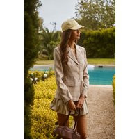 ASTR the Label | Valor Plaid Tailored Blazer in Tan plaid | Size M | ASTR The Label (US)