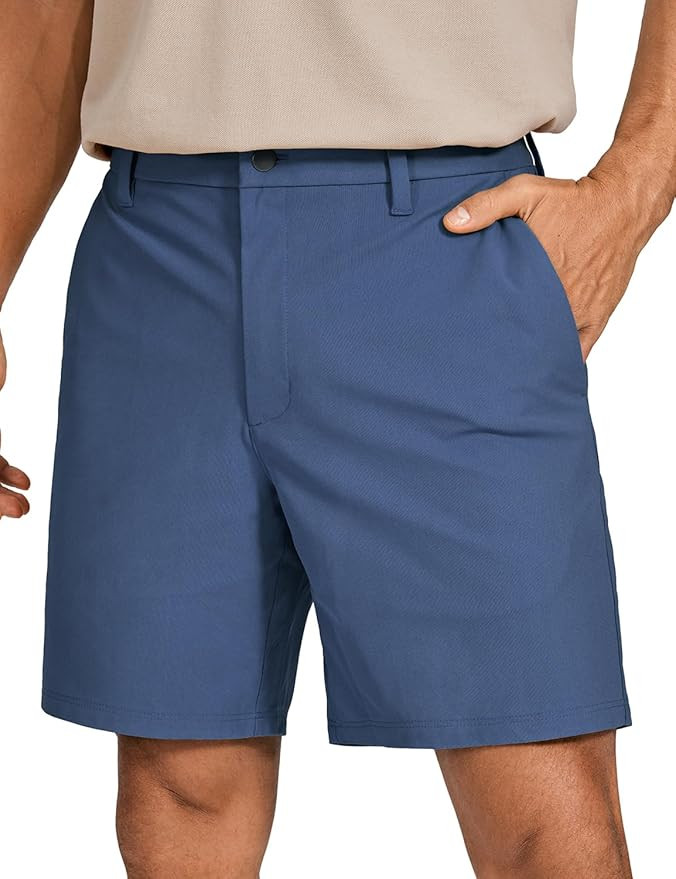 CRZ YOGA Men's All Day Comfy Golf Shorts - 7"/9" Stretch Lightweight Flat Front for Casual Work w... | Amazon (US)