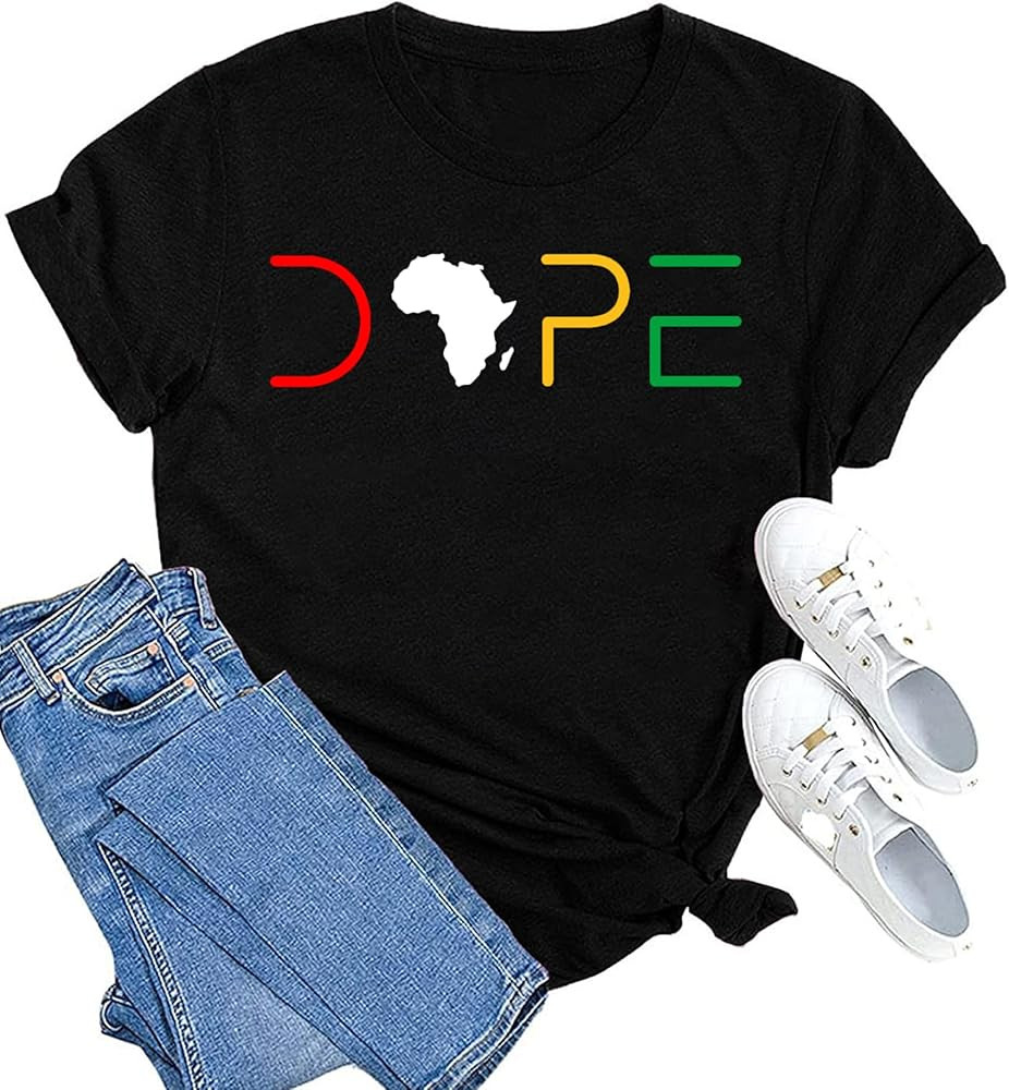 Womens Juneteenth Shirt Black History Shirts Black Pride T-Shirt African American Melanin Short S... | Amazon (US)