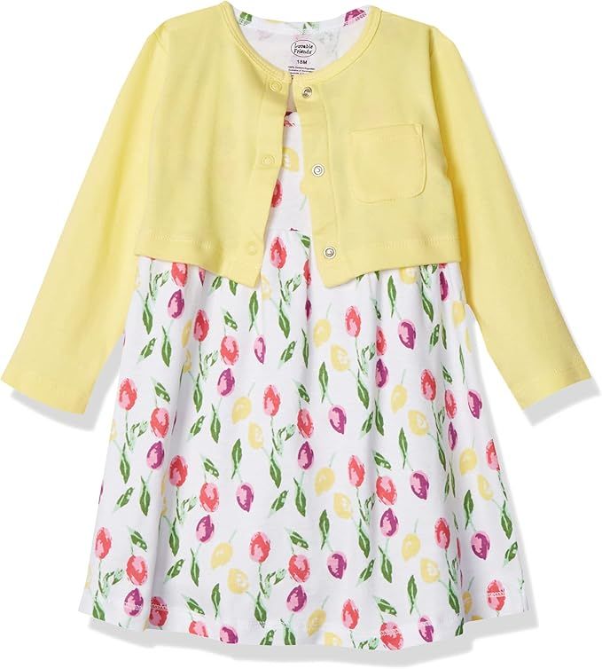 Luvable Friends Baby and Toddler Girl Dress and Cardigan | Amazon (US)