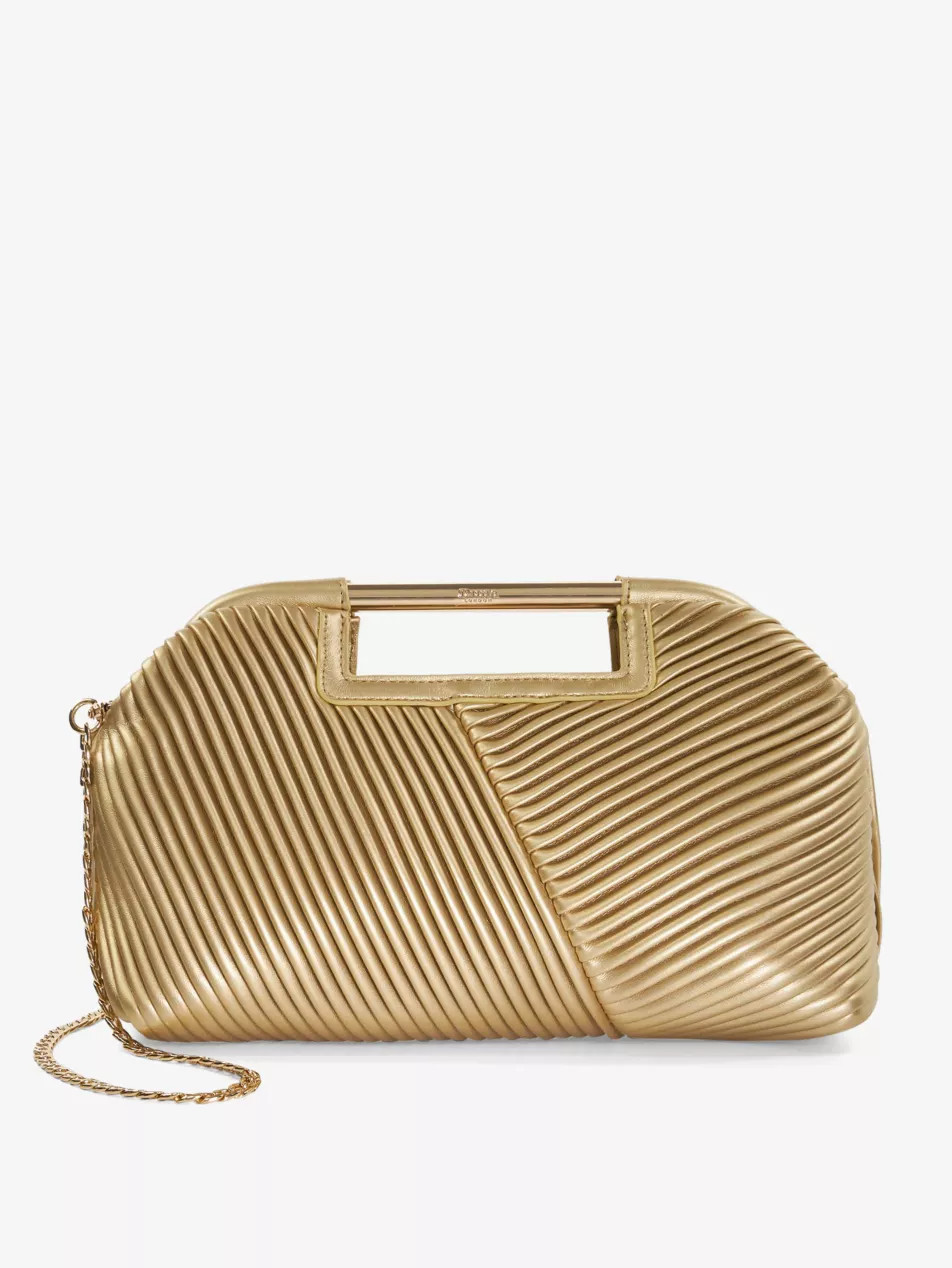 Ebec pleated metallic faux-leather clutch bag | Selfridges