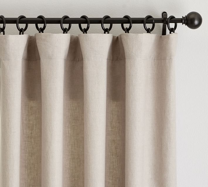 Custom Belgian Flax Linen Rod Pocket Curtain | Pottery Barn (US)