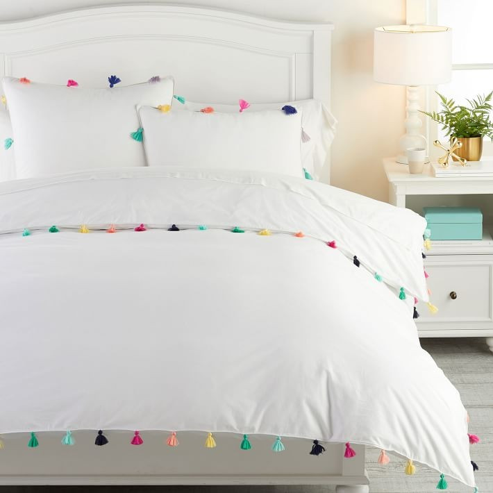 Tassel Duvet Cover, Twin/Twin XL, Multi | Pottery Barn Teen