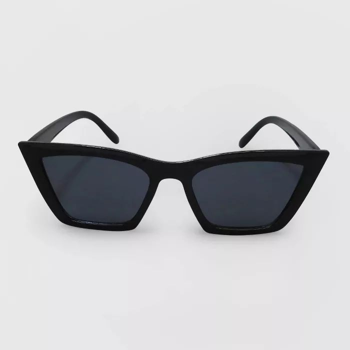Women's Cat Eye Plastic Silhouette Sunglasses - Wild Fable™ Black | Target