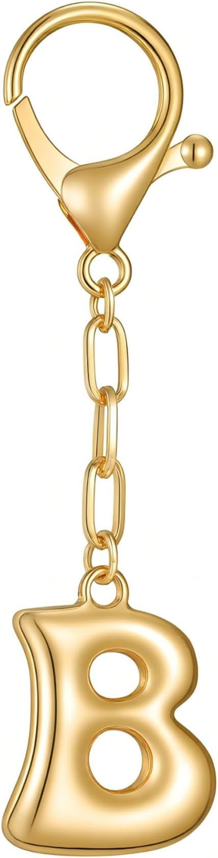 Gold Initial Keychains Bubble Letter A-Z Bag Charm for Women Purse Charms | Metal Material, Suita... | Amazon (US)