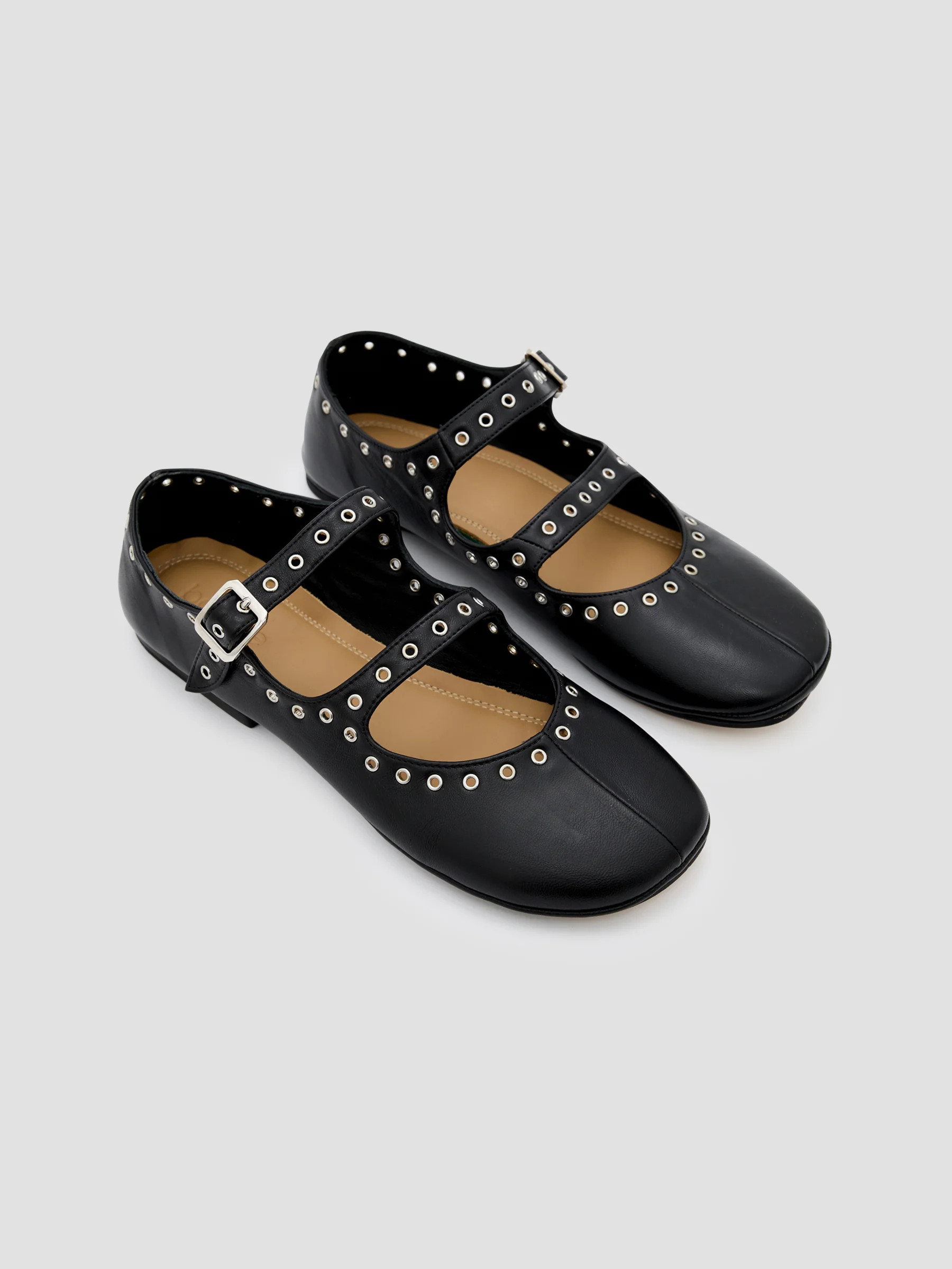Eyelet Detail Ballerina Flat | Bassike