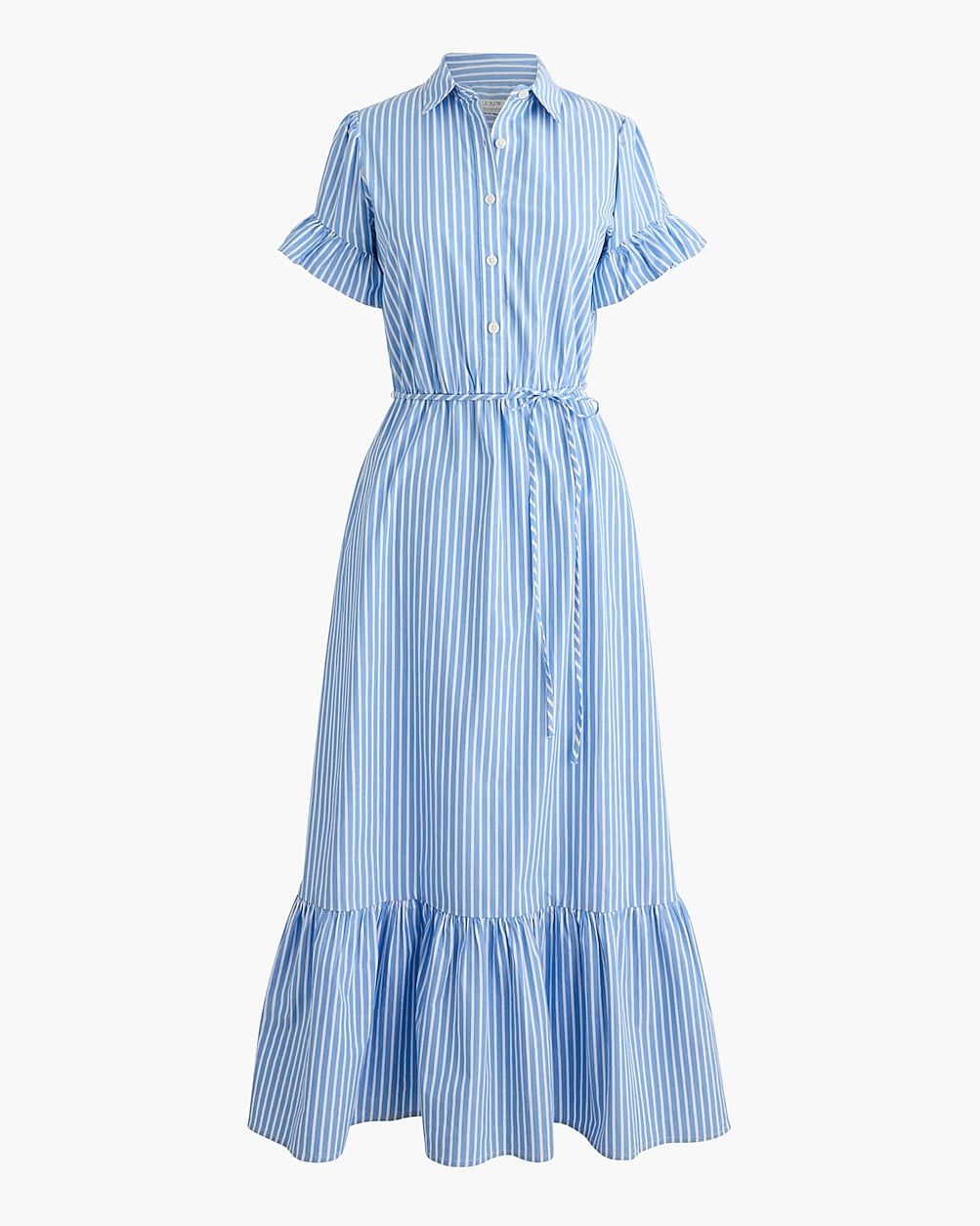 Striped ruffle-sleeve shirt-dress | J.Crew Factory