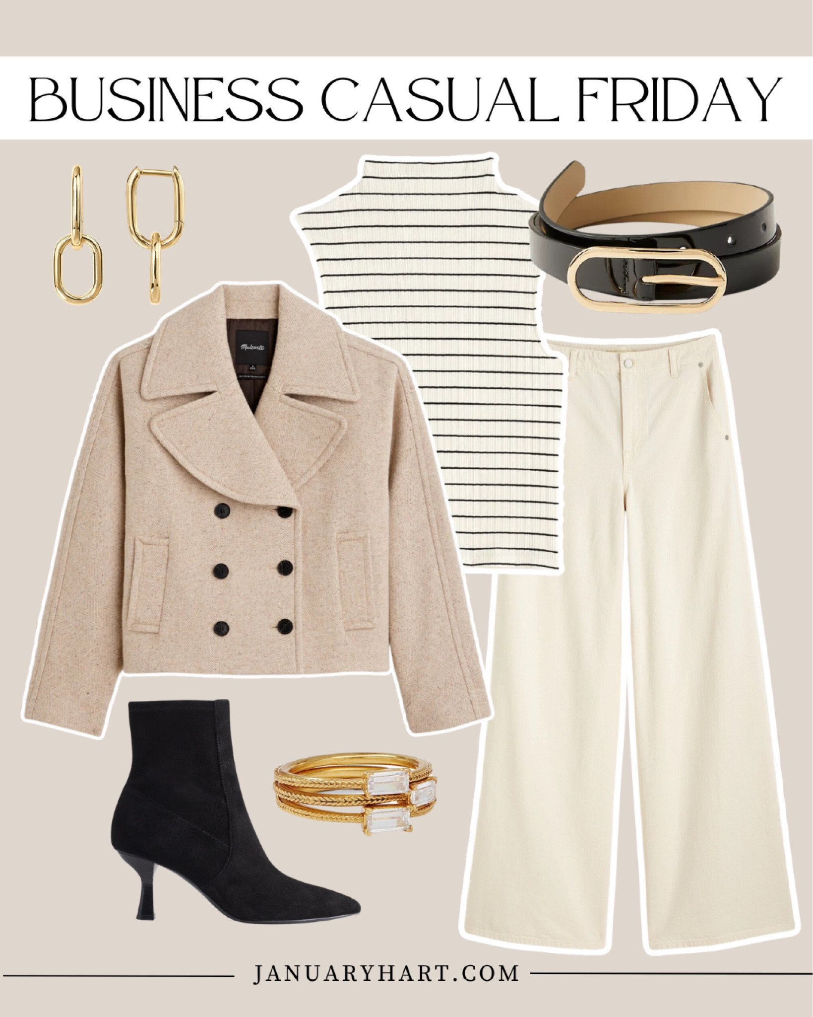 The November Look Book 🍁

Workwear, work outfit, cropped jacket, Black boots, stripe knit top, ivory trousers, neutral outfit ideas, fall outfit ideas

#LTKOver40 #LTKWorkwear #LTKStyleTip