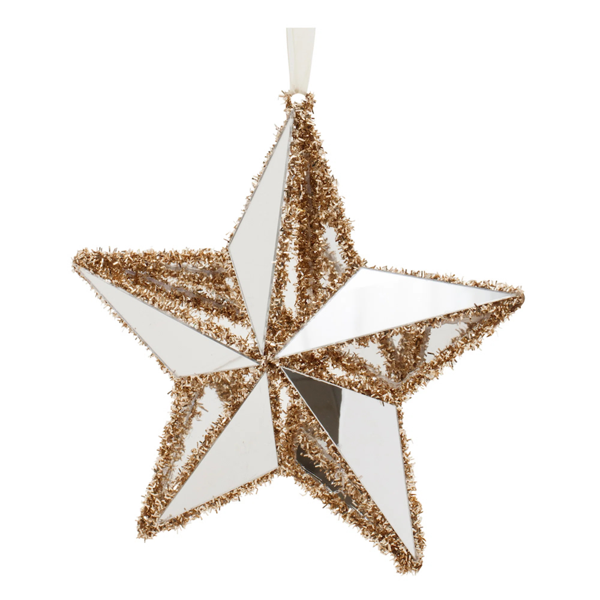 Gold Tinsel Star Ornament (Set of 12) (Set of 12) | Wayfair North America