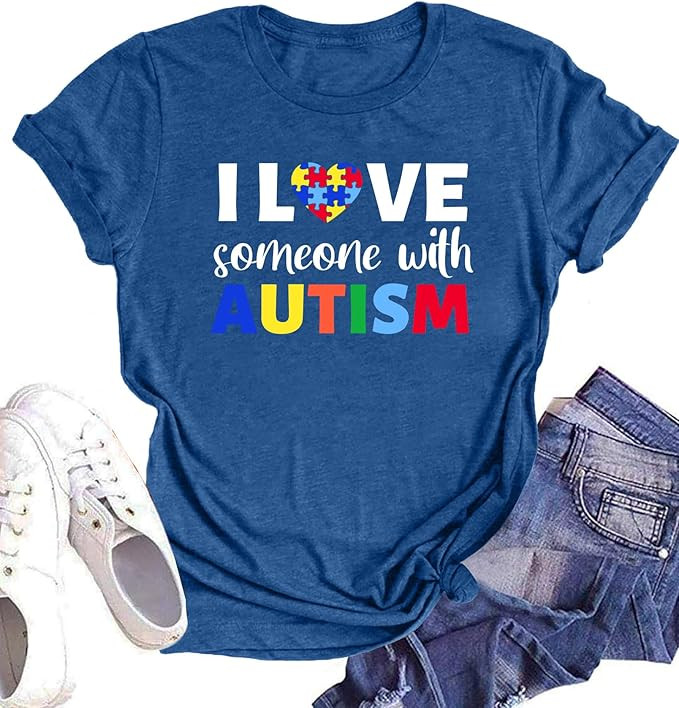 Autism Awareness Women's T-Shirt: Be Kind Autism Support Tee with Puzzle Graphic | Amazon (US)