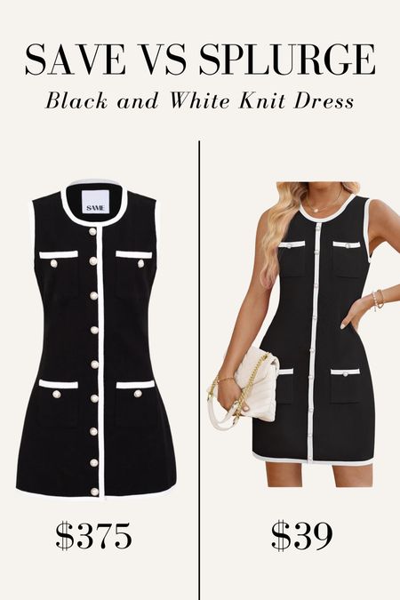 Save vs Splurge black and white knit dress! Quiet luxury, old money,
Black dress, change Similar dress, Amazon find 

#LTKstyletip #LTKfindsunder50
