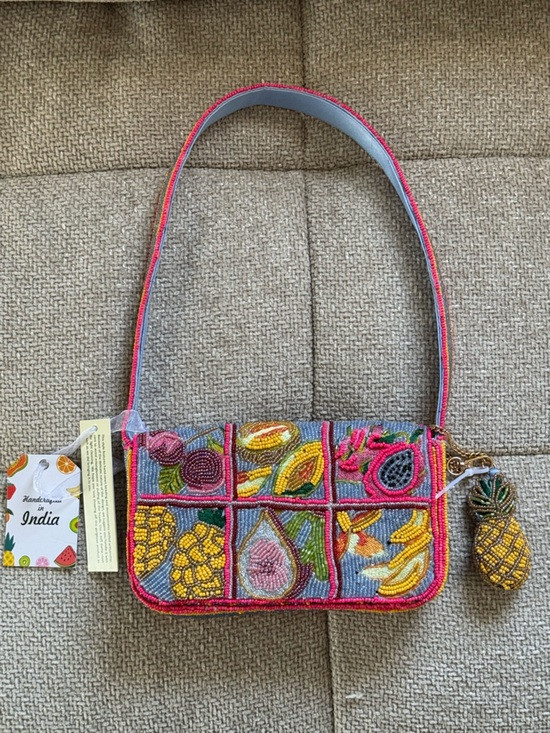 TikTok India Beaded Fruit-Panel Crossbody Bag - Pink Multicolor | Poshmark
