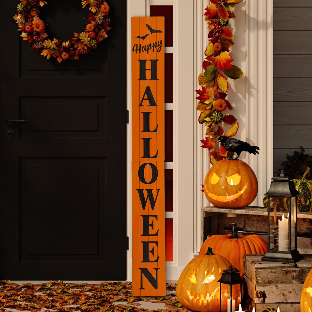 Glitzhome 60in.H Wooden Happy Halloween Porch Sign - 20648828 | HSN | HSN