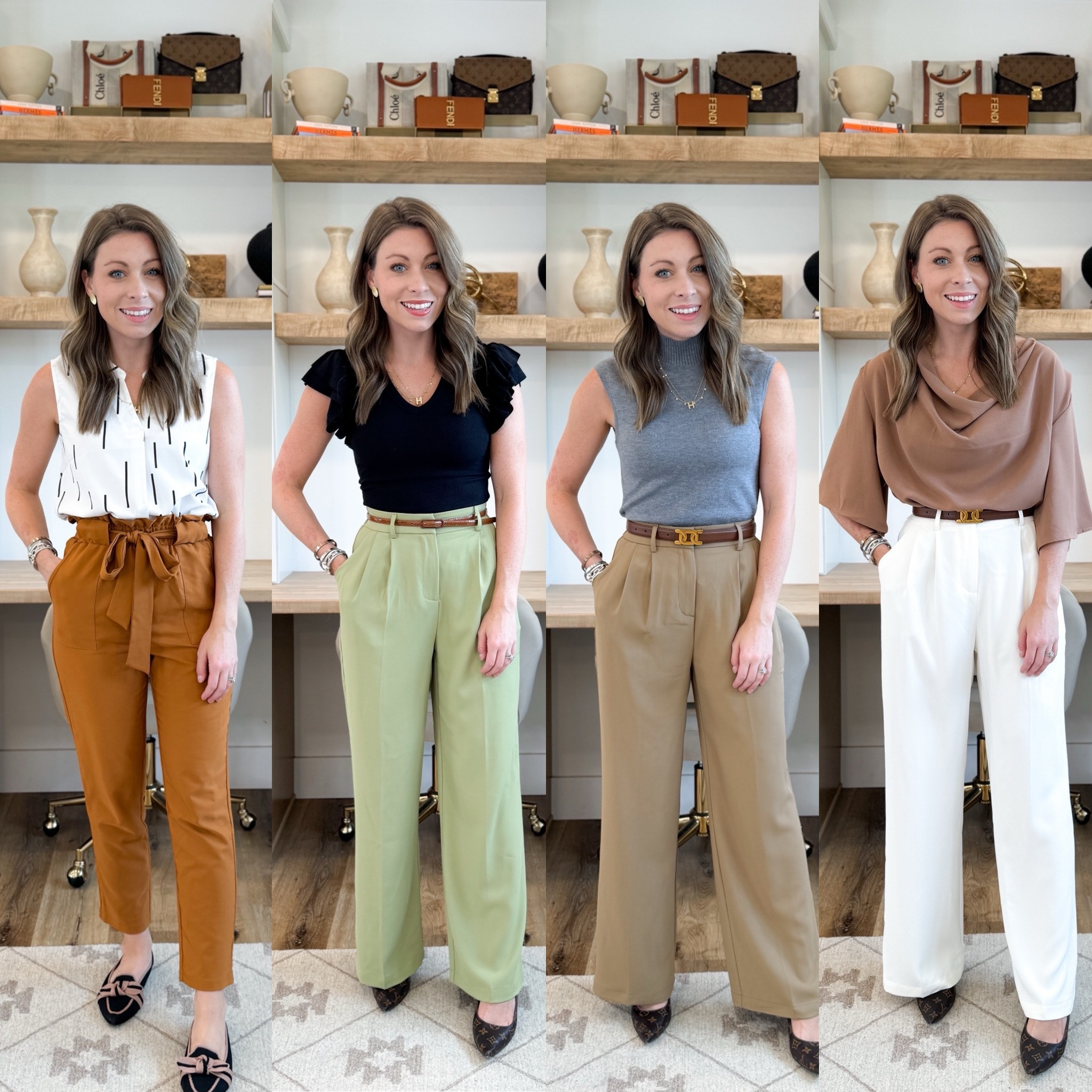 AMAZON workwear! The green, beige & white pants come in Petite & tall options! All have elastic on the waist! Lots of colors and so comfortable! I’m wearing an XS in bottoms & small in tops 

#LTKFindsUnder50 #LTKWorkwear #LTKStyleTip