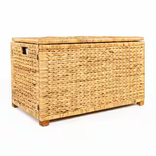 Anada Wicker Weave 30 in. Storage Trunk, Natural | The Home Depot