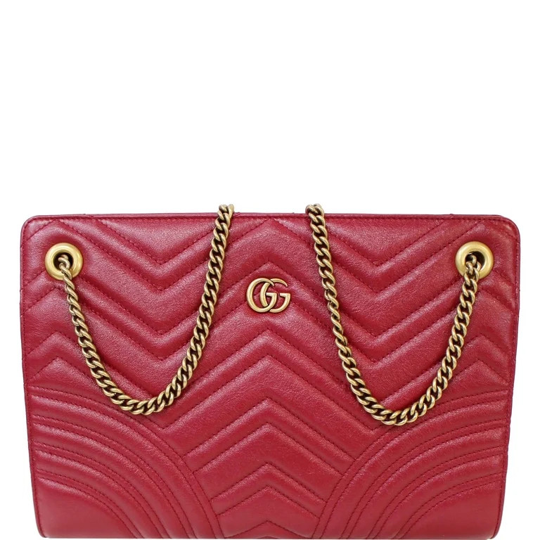 Pre-Owned GUCCI GG Marmont Slim Calfskin Matelasse Shoulder Bag Cherry 524592 | Walmart (US)
