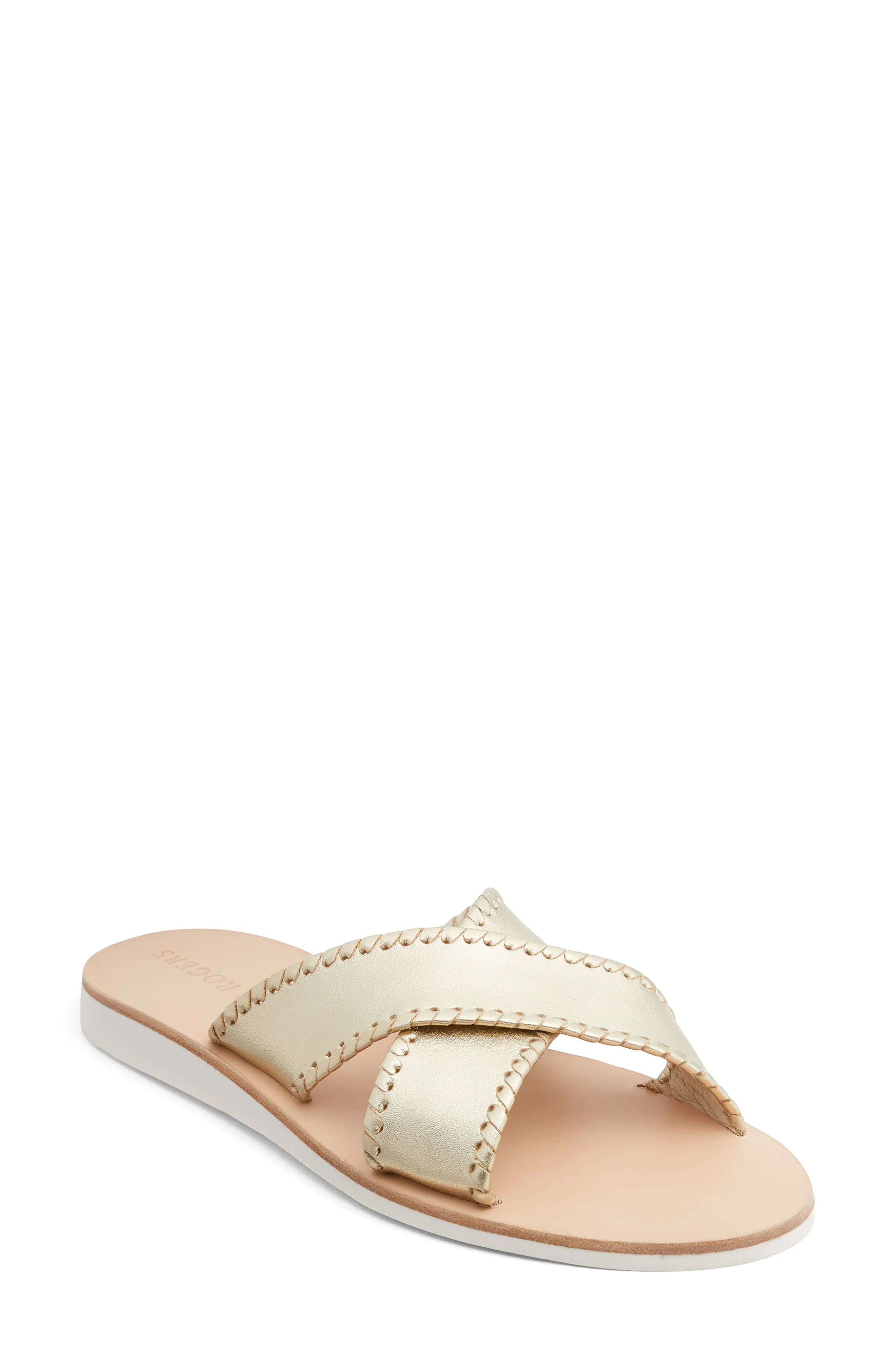 Jack Rogers Sloane X-Band Slide Sandal in Platinum/Platinum at Nordstrom, Size 9.5 | Nordstrom