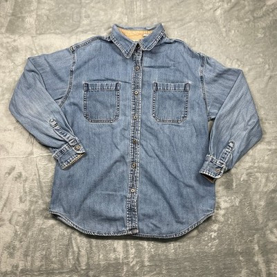 VTG Bill Blass Jeans Mens Denim Shirt Distressed Long Sleeve Button Up Blue M | eBay US
