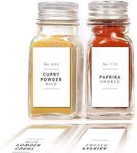 Lovable Labels Farmhouse Spice Jar Labels - Minimalist 184 Preprinted + 8 Blank Write-on Stickers... | Amazon (CA)