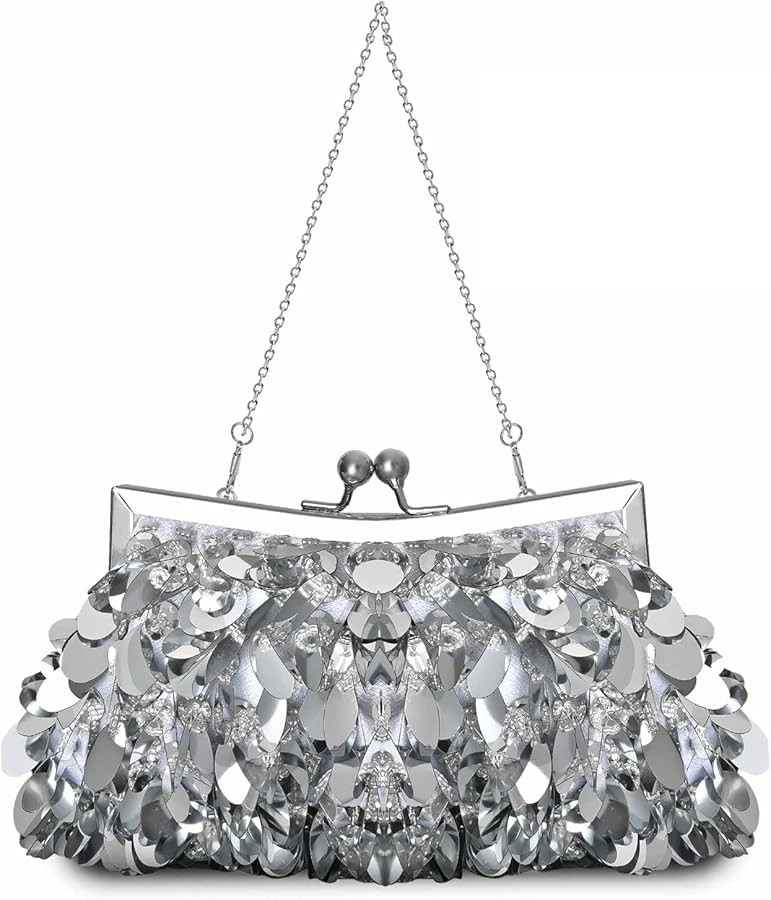 Sequin Clutch Purse Glitter Evening Clutch Sparkly Purse Bling Wedding Purse for Women | Amazon (US)