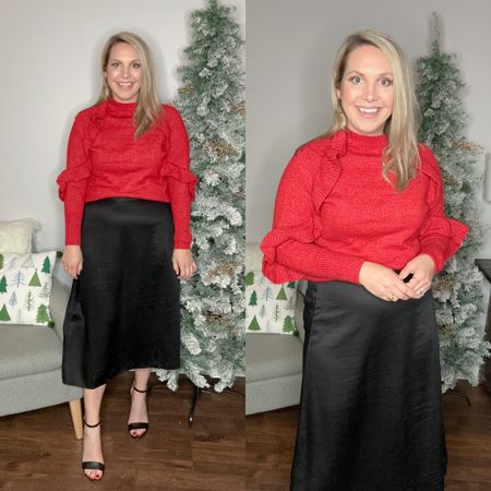 Size small skirt and size small sweater  

Holiday outfit, Christmas outfit, Christmas style, Walmart style, Christmas tree, nye outfit, New Year’s Eve outfit 

#LTKHoliday #LTKSeasonal #LTKstyletip