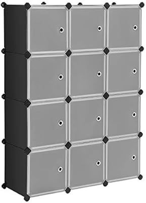 SONGMICS Cube Storage Organizer, 12-Cube Closet Storage Shelves, DIY Plastic Closet Cabinet, Modu... | Amazon (US)