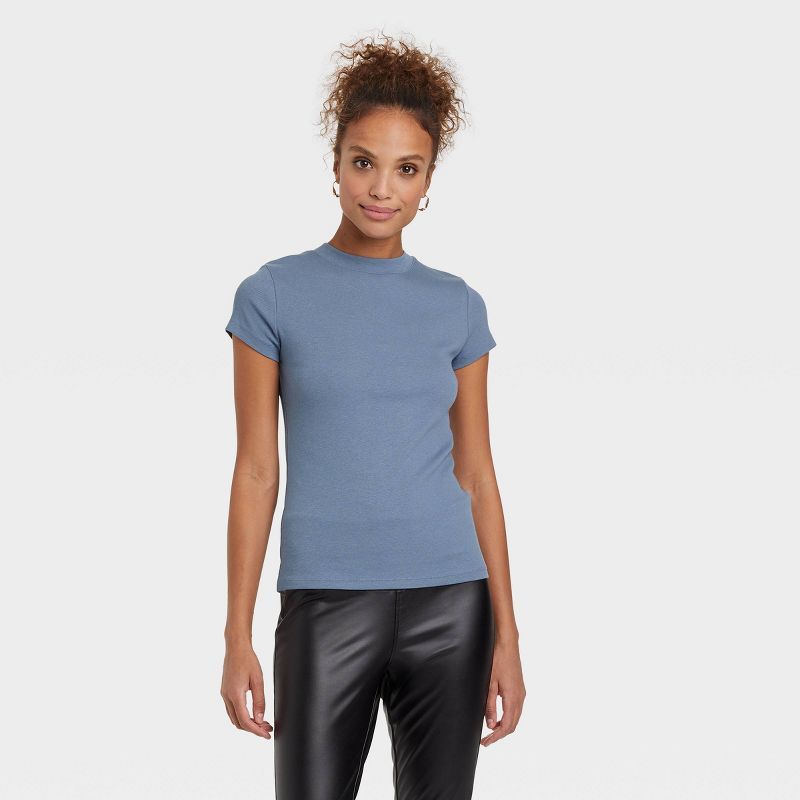 Women's Short Sleeve Ribbed T-Shirt - A New Day™ | Target