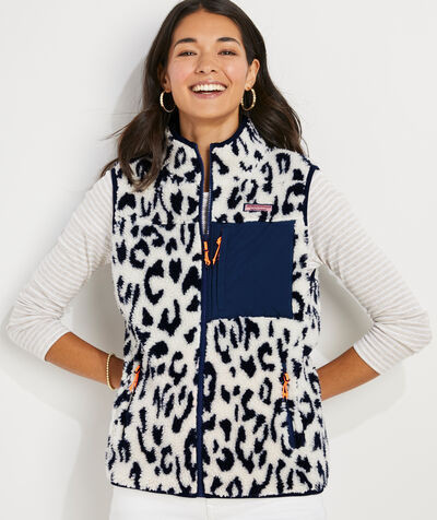 Leopard Sherpa SuperShep™ Vest | vineyard vines