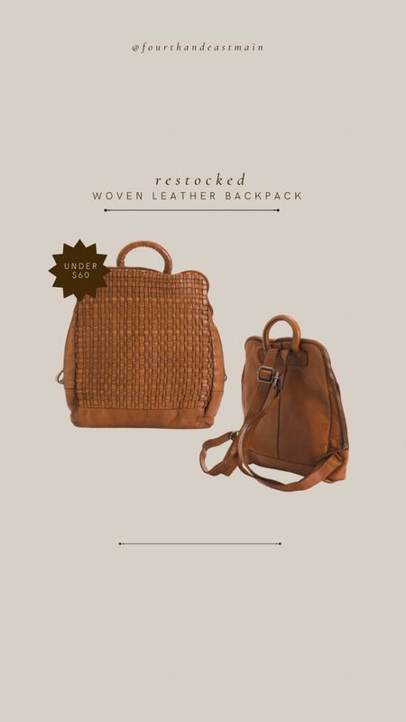 restocked // best selling woven backpack under $60 real leather! 