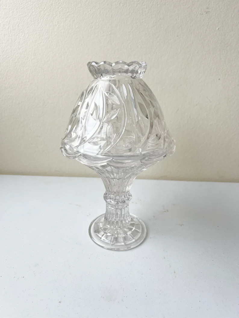 Vintage Crystal Fairy Lamp. Vintage "portico" Fifth Avenue 2 Piece Crystal Fairy Lamp. Made in Ge... | Etsy (US)