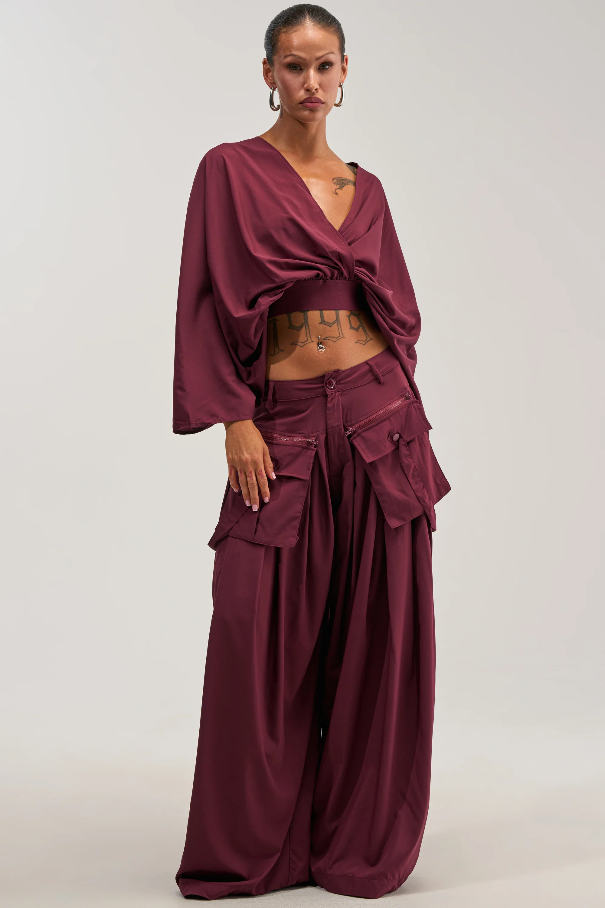 TALK ABOUT ME TROUSER IN DEEP BURGUNDY | AKIRA