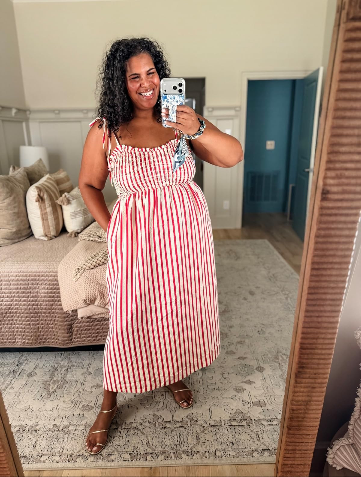 Love this dress, super comfy! Wearing size large. Nice stretch for curvy bodies. #summerstyle #amazonfinds 

 #LTKootd #LTKPlusSize #LTKTall