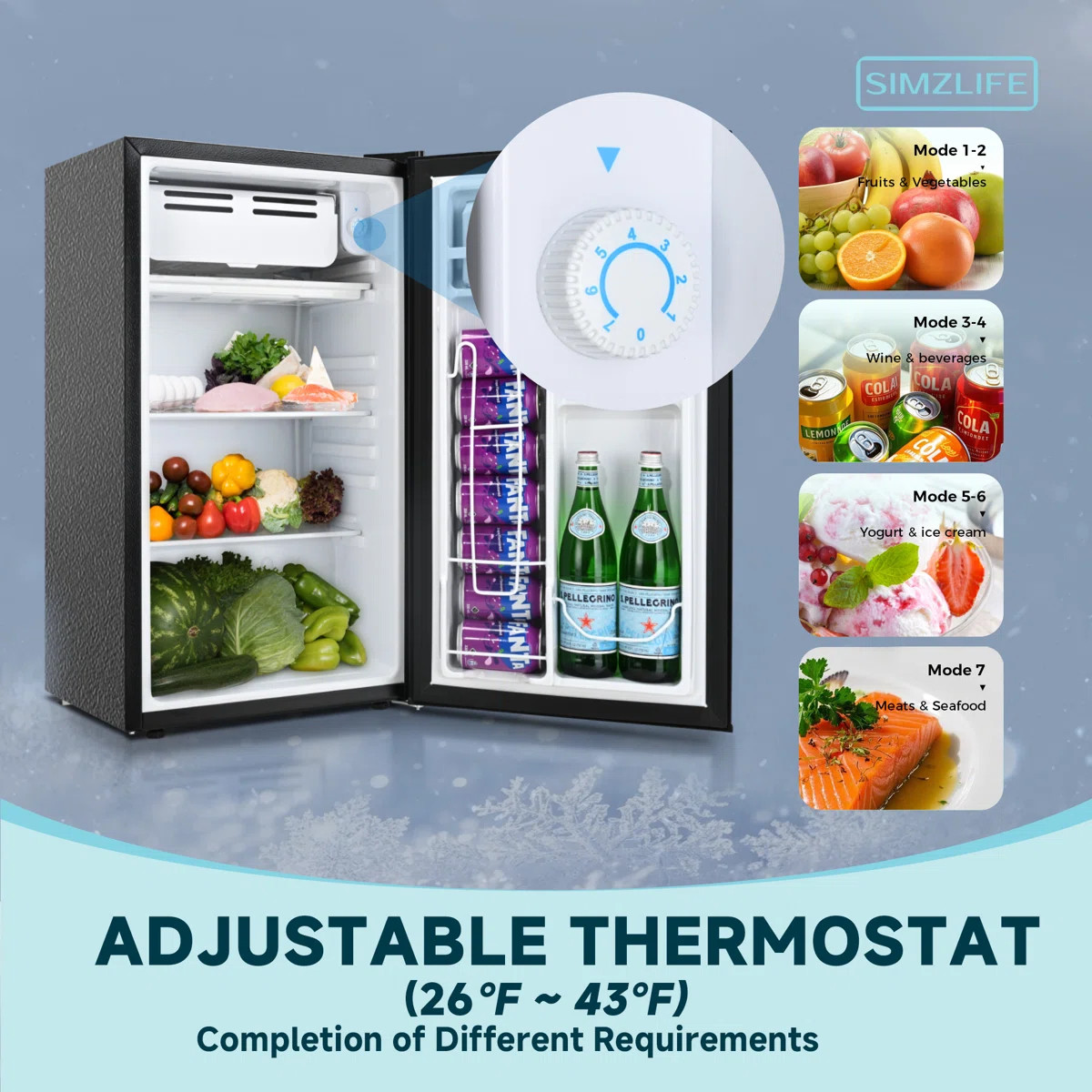 Simzlife 3.2 cu. ft. Freestanding Small Fridge with Freezer for Dorm, College, Office ZX-RSD-32H-... | Wayfair North America