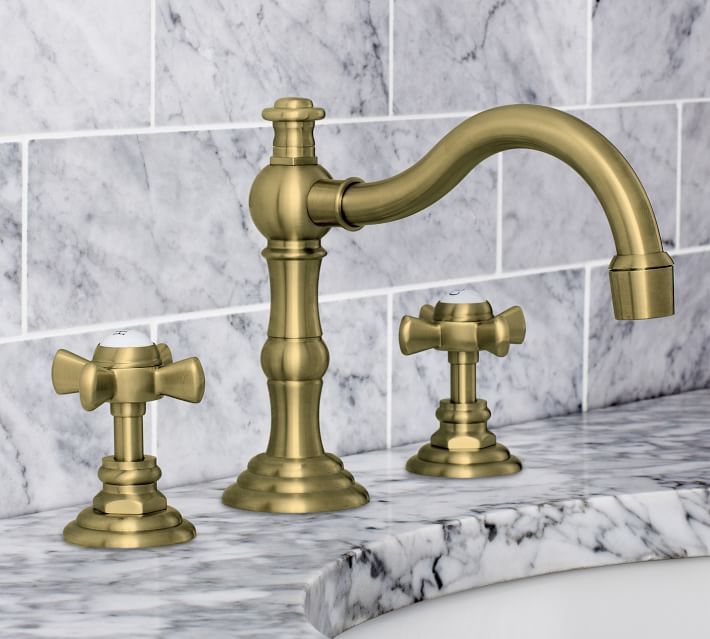 Mercer Cross-Handle Widespread Bathroom Faucet | Pottery Barn (US)