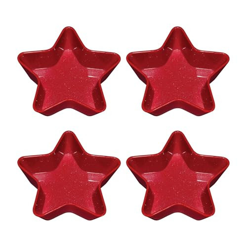 UPware Twinkle Dust Star Shaped Dessert Bowls, Melamine Small Serving Bowl for Dessert, Snack, Ice Cream, Nuts or fruit, Red, 5.5 Inch, Set of 4 | Amazon (US)