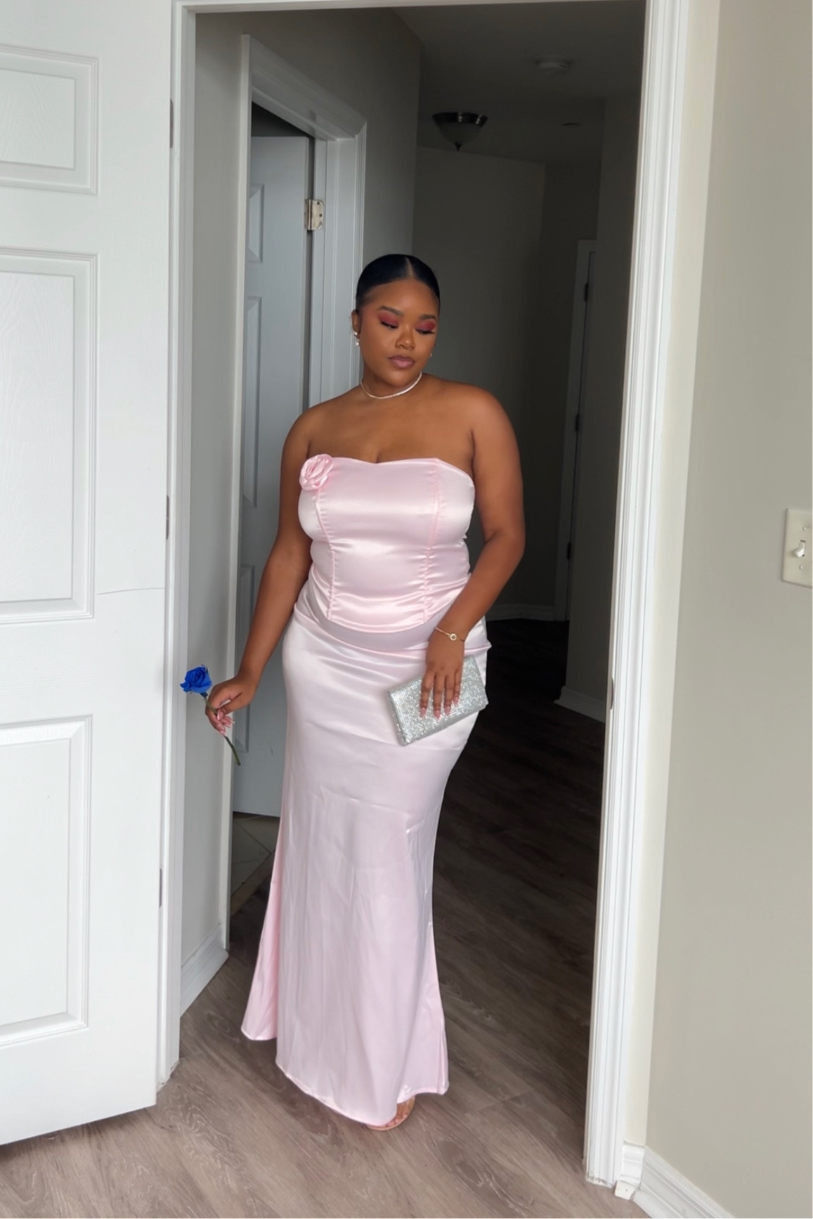 Light pink two piece set, long maxi shirt and floral shirt 

#LTKmidsize #LTKover40 #LTKsalealert