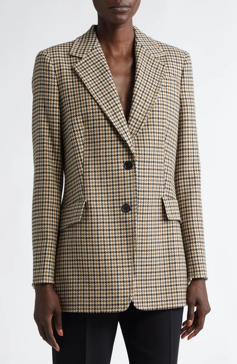 Akris punto Houndstooth Check Virgin Wool Boyfriend Blazer | Nordstrom | Nordstrom