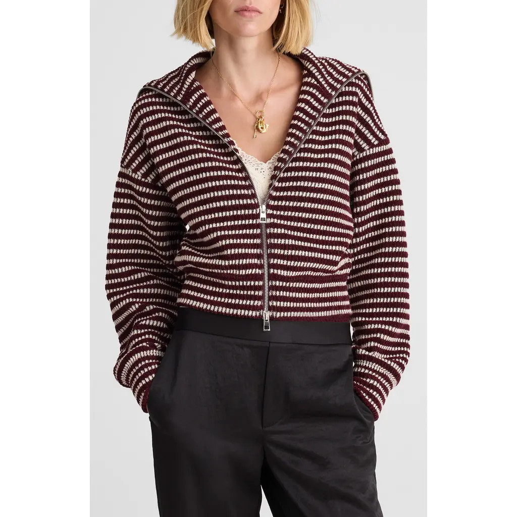 Madewell Zip Up Knit Jacket in Dark Pomegrante at Nordstrom, Size Xx-Small | Nordstrom