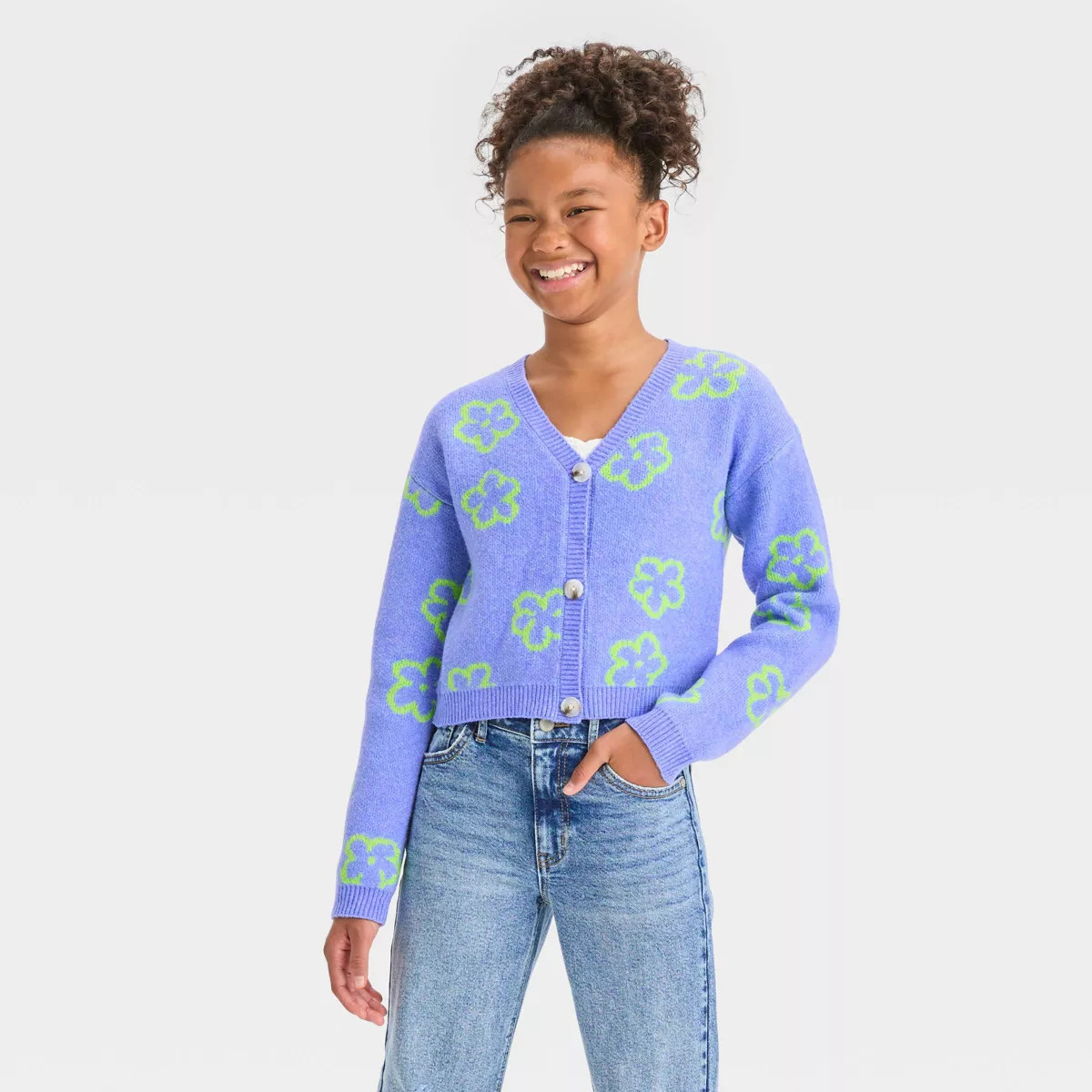 Girls' Cropped Cardigan Sweater - art class™ | Target