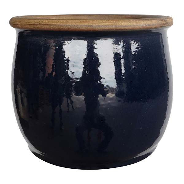Rolled Blueberry Ceramic Outdoor Planter, Large, sold by At Home | At Home