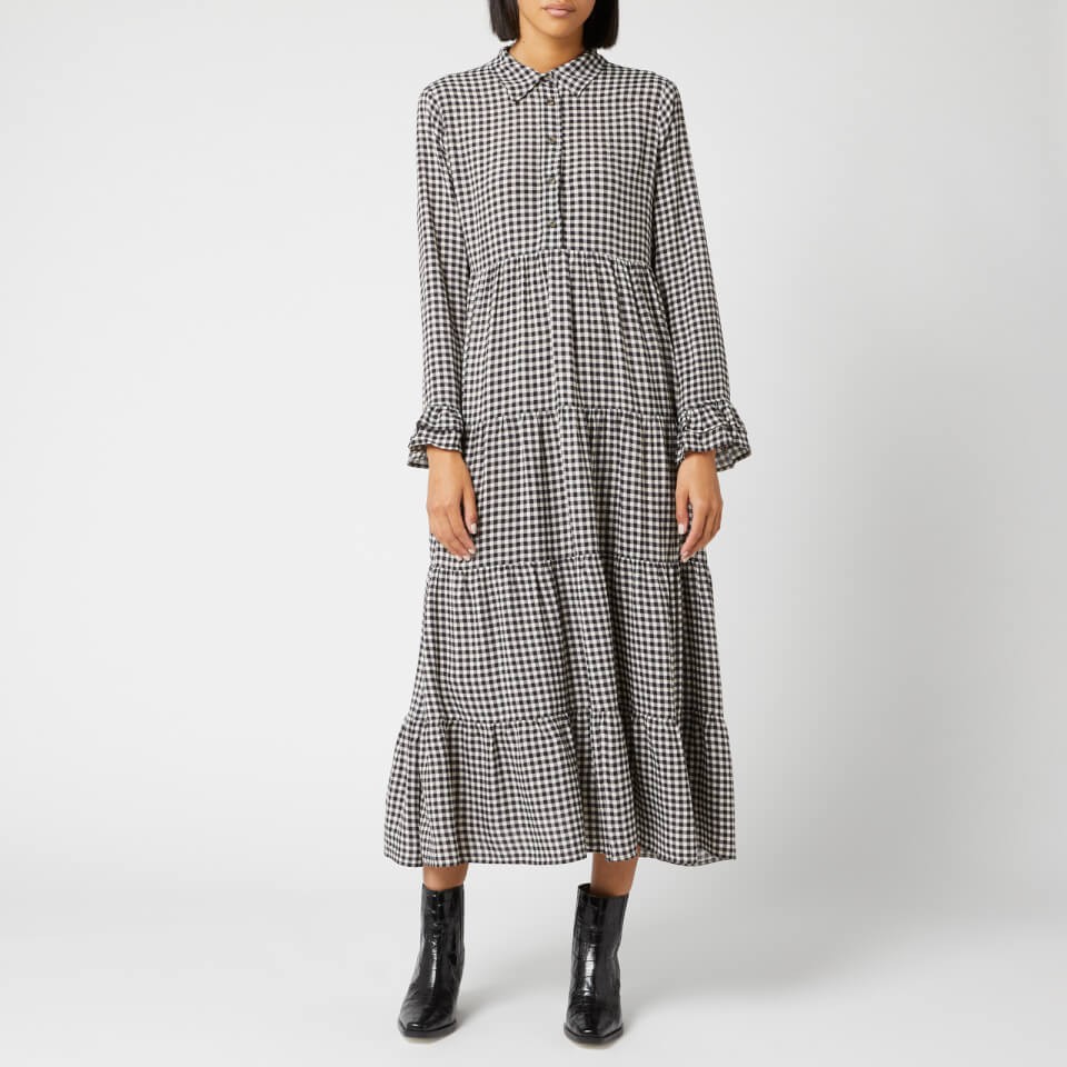 Ganni Women's Printed Crepe Dress - Black | Coggles (Global)