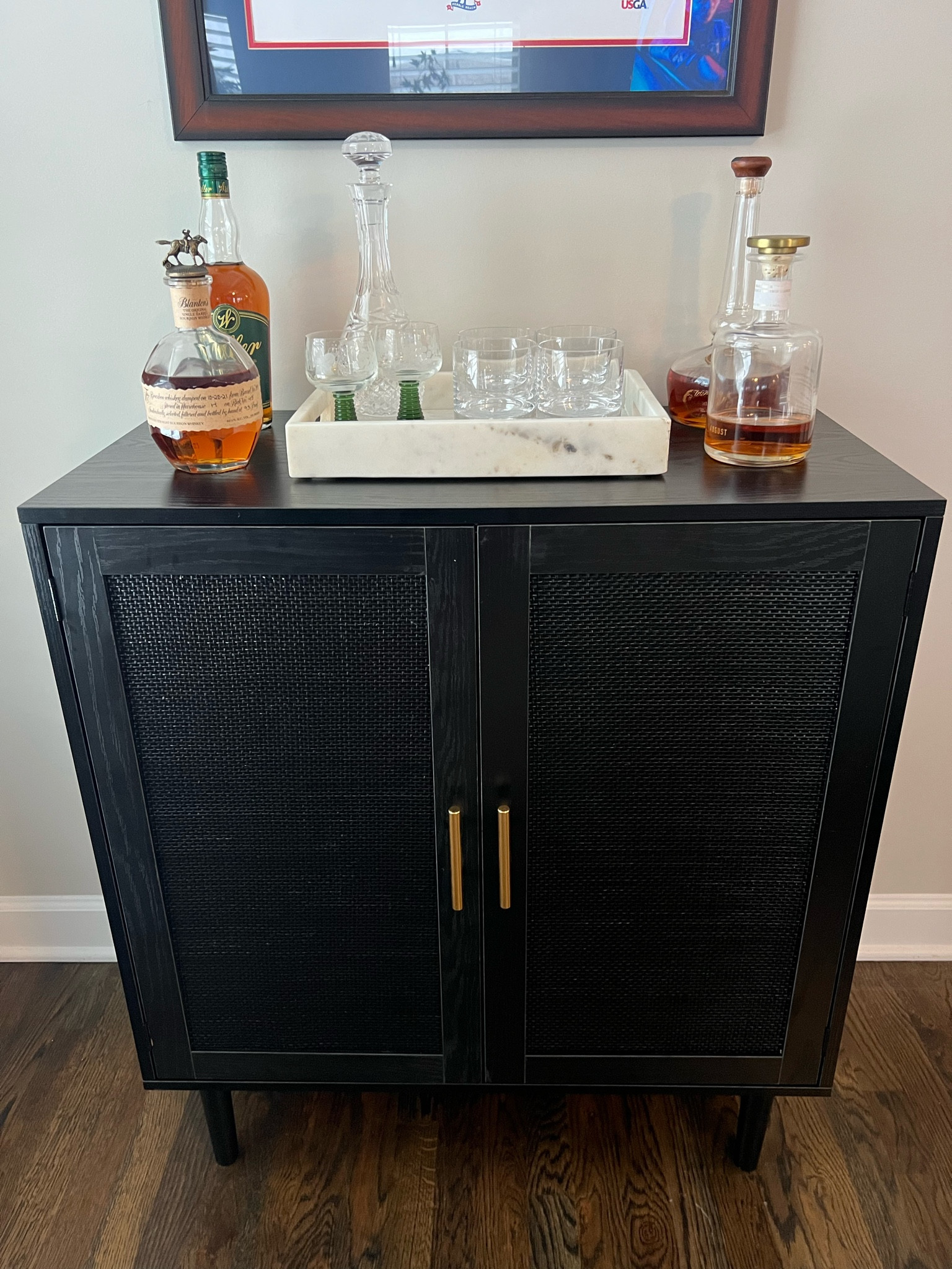 Home Decor - Bar Cart 
Black bar cart & gold hardware 

#LTKHome #LTKStyleTip